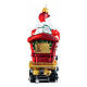 Santa Claus on a locomotive, Christmas ornament, blown glass, 5 in s6