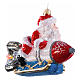 Santa Claus on a rocket, Christmas ornament, blown glass, 5 in s3