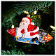 Santa Claus on a rocket blown glass Christmas ornament, height 13.5 cm s2