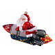 Santa Claus on a rocket blown glass Christmas ornament, height 13.5 cm s6