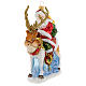 Santa Claus with reindeer, Christmas ornament, blown glass, 6 in s3