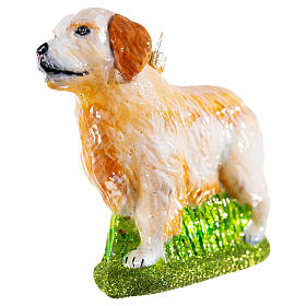Golden Retriever vetro soffiato addobbo natalizio altezza 13 cm