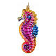 Sea horse, blown glass ornament for Christmas tree, 5 in s3