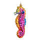 Seahorse Christmas tree ornament in blown glass, height 13 cm s4