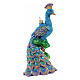 Peacock Christmas ornament in blown glass, height 14 cm s4