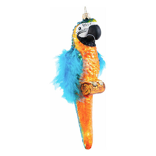 Ornamento vetro soffiato albero di Natale pappagallo altezza 15 cm 4