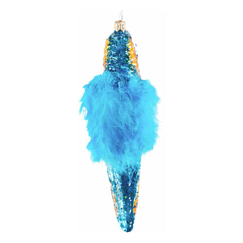 Ornamento vetro soffiato albero di Natale pappagallo altezza 15 cm 5