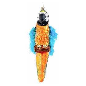 Papuga Ornament z dmuchanego szkła na choinkę, wysokość 15 cm