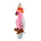 Cacatua rosa decorazione natalizia vetro soffiato altezza 13 cm s3