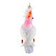 Pink cockatoo Christmas ornament in blown glass, height 13 cm s6