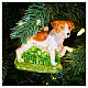 Jack Russell Terrier, Christmas ornament, blown glass, 4 in s2