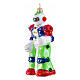 Giocattolo robot decorazione Natale vetro soffiato altezza 12 cm s3
