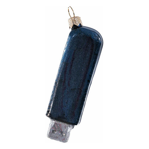 USB-Stick, Weihnachtsbaumschmuck aus mundgeblasenem Glas, 8 cm Höhe 5