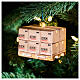 Pallet with boxes, Christmas tree decoration of blown glass, h 3 in s2