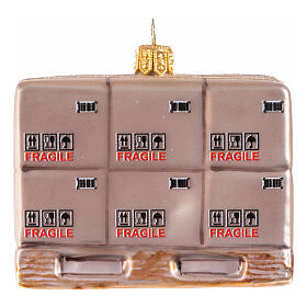 Decorazione Natale vetro soffiato pallet altezza 8 cm