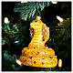 Yellow cobra, Christmas tree decoration of blown glass, h 3 in s2