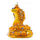 Yellow cobra, Christmas tree decoration of blown glass, h 3 in s3