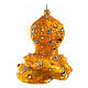 Yellow cobra, Christmas tree decoration of blown glass, h 3 in s6