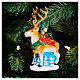 Christmas reindeer tree ornament in blown glass, height 15 cm s2