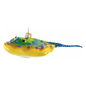 Stingray blown glass Christmas tree ornament, height 13 cm