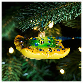 Stingray blown glass Christmas tree ornament, height 13 cm