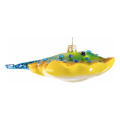 Stingray blown glass Christmas tree ornament, height 13 cm 4