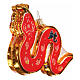 Ornamento vetro soffiato albero Natale serpente cinese altezza 9 cm s3