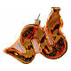 Ornamento vetro soffiato albero Natale serpente cinese altezza 9 cm s5