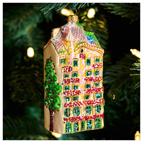 Gaudì Haus Barcelona, Weihnachtsbaumschmuck aus mundgeblasenem Glas, 11,5 cm Höhe 2