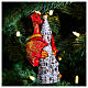 Christmas tree decoration: castle and dragon, blown glass, h 5.5 in s2