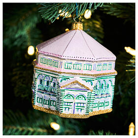 Christmas tree decoration: Florence Baptistery, blown glass, h 4 in