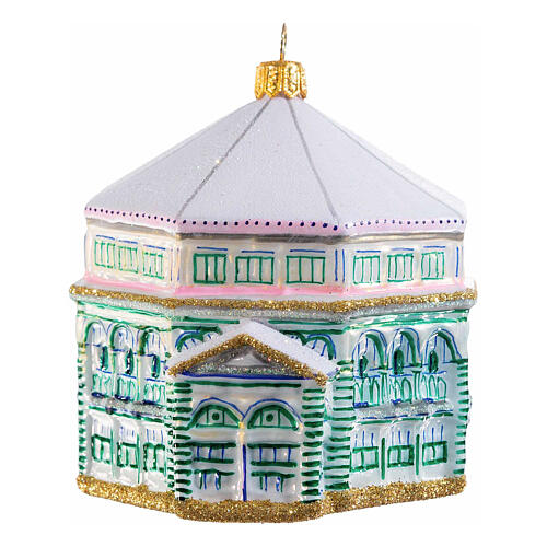 Florence Baptistery Christmas tree ornament in blown glass, height 10 cm 1