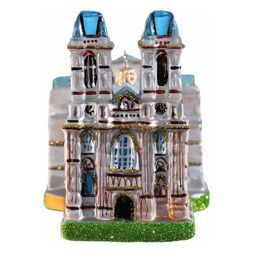 Christmas tree decoration: Westminster Abbey, blown glass, h 5 in 1