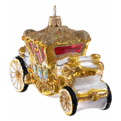 Carruaje Familia Real decoración navideña vidrio soplado altura 12 cm 4