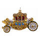 Carrozza Famiglia Reale decorazione natalizia vetro soffiato altezza 12 cm s1