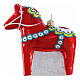 Dala horse Christmas tree ornament in blown glass height 9 cm s1