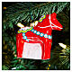 Dala horse Christmas tree ornament in blown glass height 9 cm s2