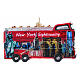 Christmas tree decoration: NYC city tour bus, blown glass, h 4 in s4