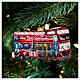 Blown glass Christmas tree ornament NYC city tour bus, height 11 cm s2