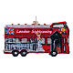 Christmas tree decoration: London city tour bus, blown glass, h 4 in s6