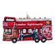 London tour bus Christmas tree ornament in blown glass, height 11 cm s5