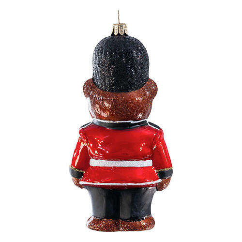 Christmas tree decoration: Teddy Bear as London gard, blown glass, h 5 in 5