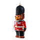 Christmas tree decoration: Teddy Bear as London gard, blown glass, h 5 in s3