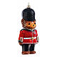 Teddy Bear guardia londinese decorazione vetro soffiato albero Natale altezza 14 cm s5