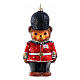 Teddy Bear London guard blown glass Christmas tree ornament height 14 cm s1