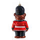 Teddy Bear London guard blown glass Christmas tree ornament height 14 cm s5