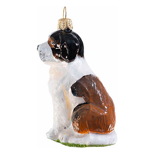 Christmas tree decoration: Saint Bernard dog, blown glass, h 3 in 4