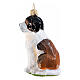 Chien Saint-bernard verre soufflé décoration Noël sapin h 8 cm s4