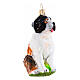 Saint Bernard dog blown glass Christmas tree ornament height 8 cm s3