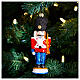 Danish nutcracker Christmas tree blown glass ornament height 13 cm s2